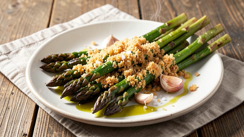 Asparagus with Bread Crumbs Recipe: Crispy-Topped Roasted Green Bites