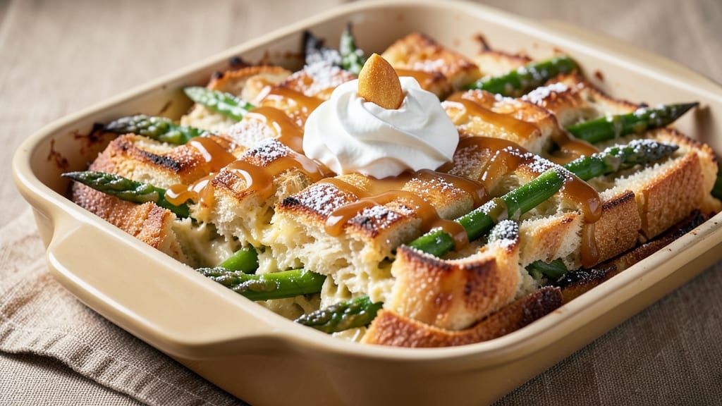 Asparagus Bread Pudding Recipe: Spring Greens Twined With Vanilla Custard